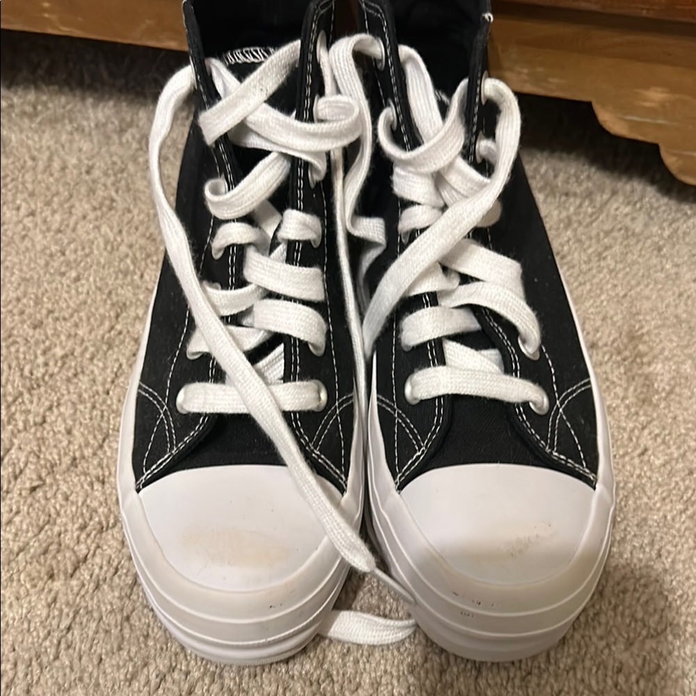 No Boundaries Black and White High-Top Sneakers
